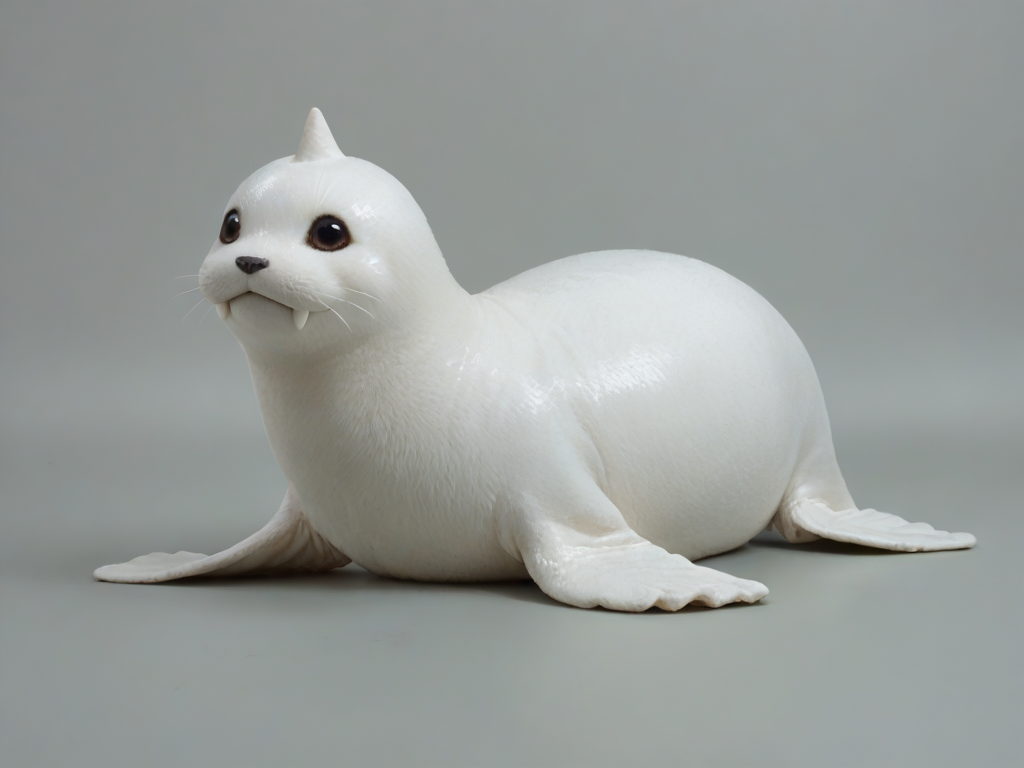 Masterpiece,Best Quality,dewgong,white body,full body,feral,solo,flipper,no humans,pokemon \(creature\),simple background,<lora:dewgongPONY:0.8>,sea lion,score_9,score_8_up,score_7_up,score_6_up,realistic,furry,