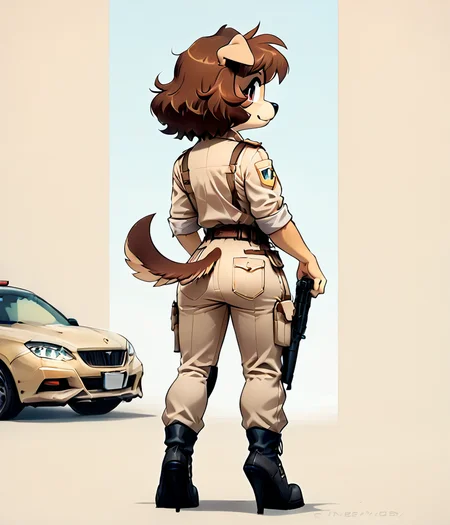 score_9, score_8_up, female, solo, full body, digital art, highly detailed, back yard, ranger outfit, <lora:mimi:0.6> mimi, dog girl, beige body, brown hair, furry, <lora:SDXL_Dices_Mega_Detail_v1:1> <lora:Photo Style SDXL_LoRA_20r_10e_22i_nr32_a16_Pony Diffusion V6 XL:1>