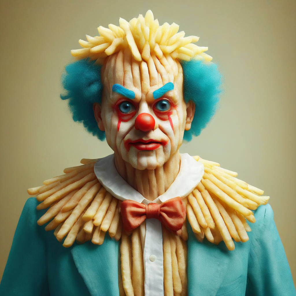 a clown, friessty1e<lora:friessty1e:1.2>