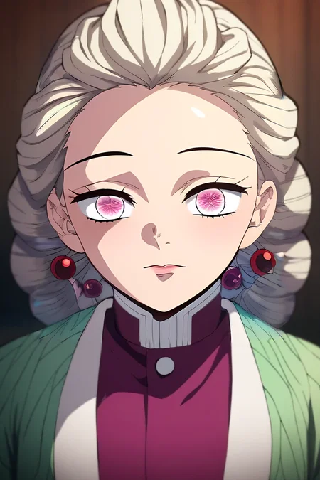 score_9, score_8_up, score_7_up, source_anime, , , looking at viewer, , depth of field, 1girl, pink eyes, platinum blonde hair,, solo, , <lora:kimetsu_no_yaiba_style_pony:0.78>, kimetsu_no_yaiba_style, <lora:sdxl_lightning_8step_lora:1>,