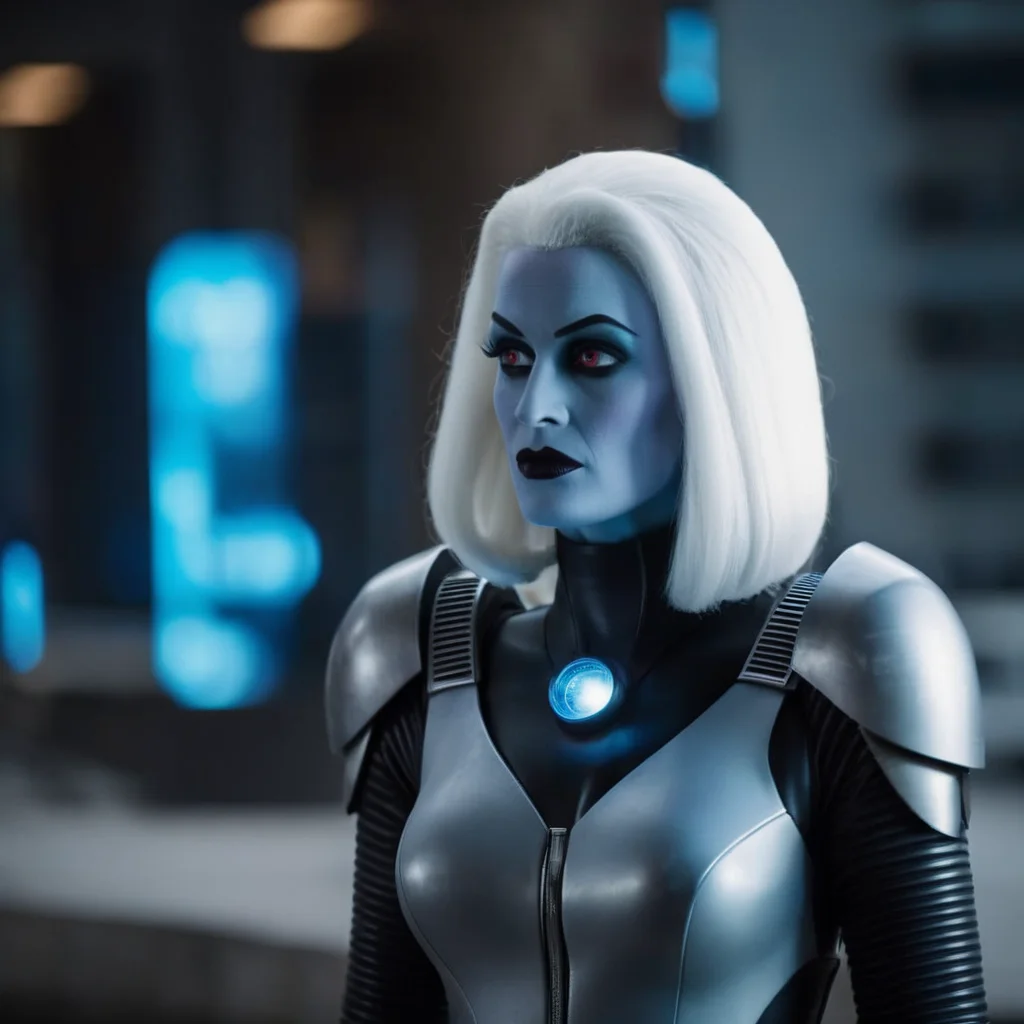 cinematic film still of <lora:Mr. Freeze:1.2>
Mr. Freeze a blonde woman In Gotham City, shallow depth of field, vignette, highly detailed, high budget, bokeh, cinemascope, moody, epic, gorgeous, film grain, grainy