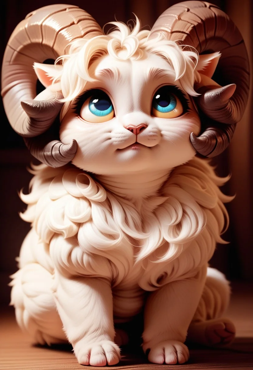 score_9, score_8_up, score_7_up, score_6_up, score_5_up, score_4_up, chubby cat, cute, meowing, looking up, h0rns, ram horns
