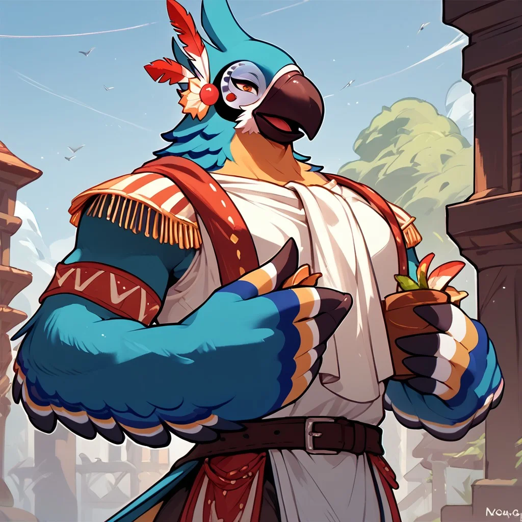 score_9, score_8_up, score_7_up, <lora:Kass-000009:1.0>, kass, bird boy, clothed, standing,