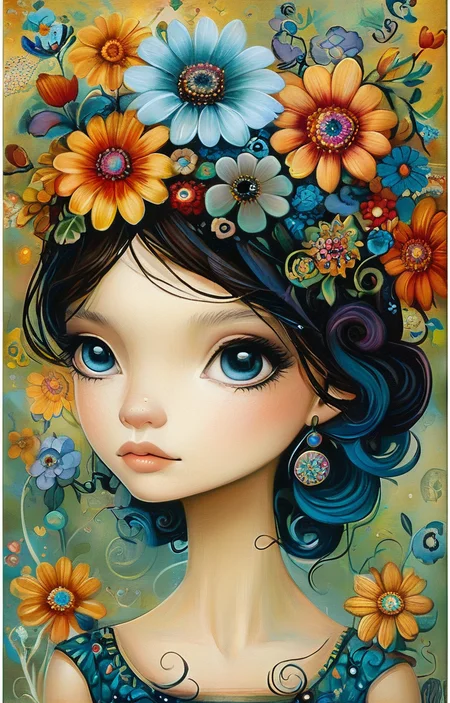 masterpiece,best quality,<lora:tbh158-sdxl:1>,illustration,style of Jeremiah Ketner, tile patten