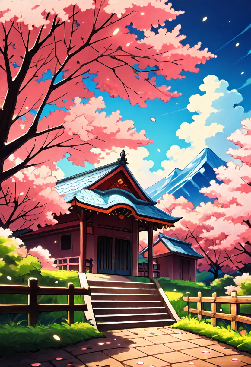 score_9, score_8_up, score_8, pnkBldng, sky, day, cloud, tree, blue sky, no humans, stairs, mountain, fence, path, BREAK, blooming stars, luminescent petals, otherworldly fragrance blurry background, (glowwave:1.1), BREAK, embedding:zPDXL, Expressiveh, <lora:PinkBuildingsPDXL_v2:0.6>, <lora:SDXLFaeTastic2400:0.5>, <lora:Expressive_H-000001:0.4>,