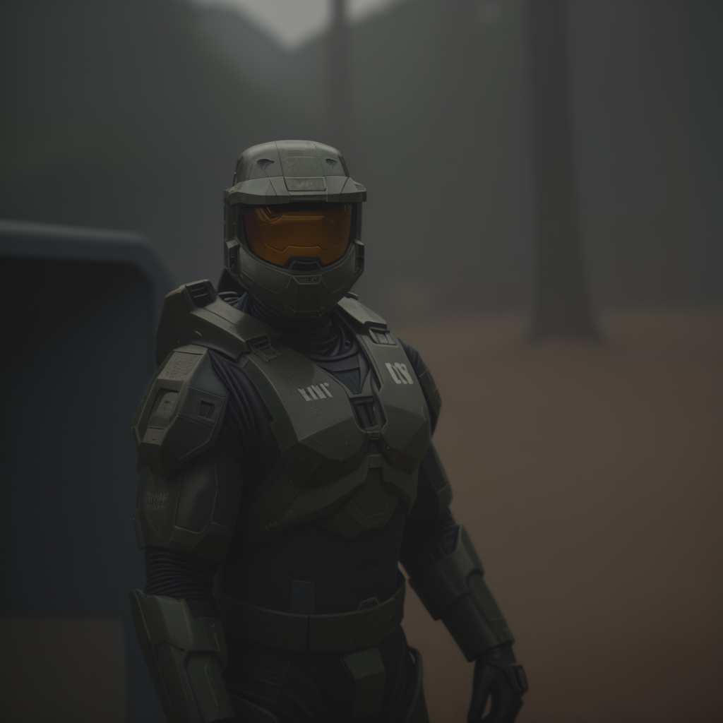score_9, score_8_up, score_7_up, score_6_up, score_5_up, score_4_up, John_Spartan_117, looking at viewer, helmet, assault visor, armor, power armor, green armor, gloves, outdoors, 

realistic, high-detailed, 4k