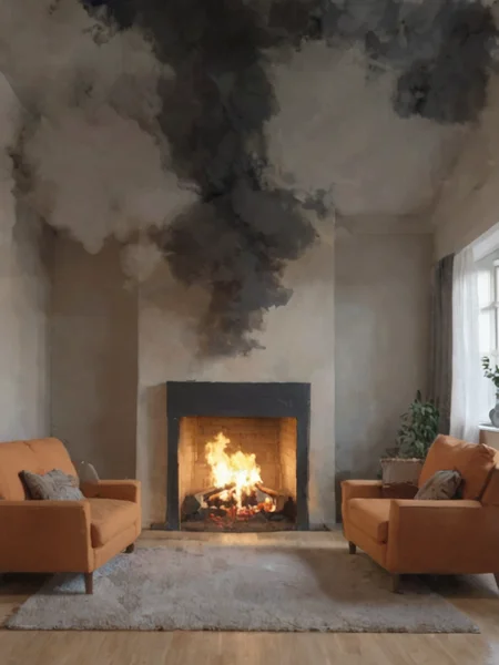ptm-no2, a cozy living room with a fireplace, deep shadows, <lora:- SDXL - ptm-no2_style_V1.0:.9>