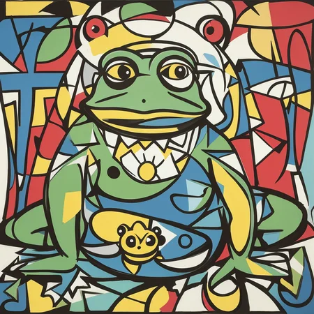 Pablo Picasso, Pop Art, frog, <lora:epiNoiseoffset_v2Pynoise:2>