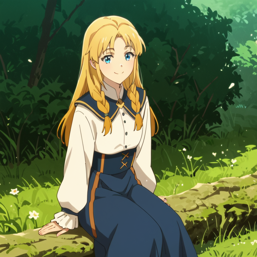 score_9, score_8_up, score_7_up, score_6_up, score_5_up, score_4_up, source_anime,  Natalia, long hair, blue eyes, blonde hair, braid,  smile, sitting