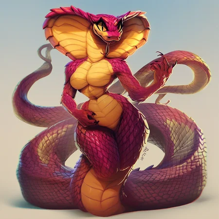 score_9, score_8_up, score_7_up, score_6_up, score_5_up, score_4_up, source_furry, solo, 1girl, Fivel, scale, scalie, snake, spiky scales, wide hips, snake girl