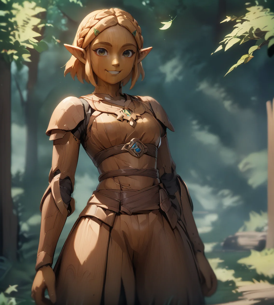score_9,score_8_up,score_7_up,score_6_up,source anime BREAK,1girl,solo, wood, (wooden skin1.3:),wood, (joints:0.7), cowboy shot, leaves,branch, looking at viewer,smile,screw,colored skin
<lora:wooden_10_blocks_comp:1.3> <lora:ZeldaXL:0.6> zelda