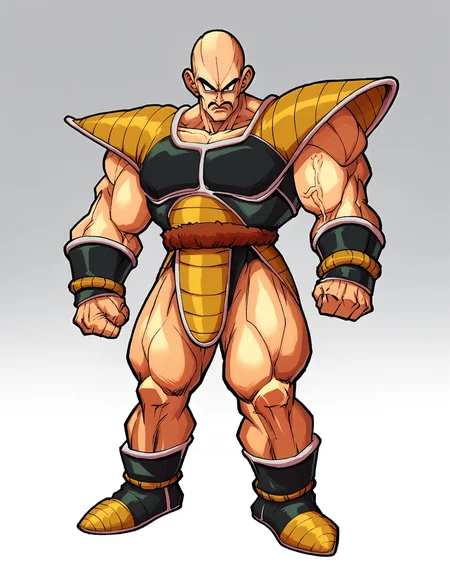 score_9, score_8_up, score_7_up,
looking at viewer,gradient background,
nappaxl, solo, 1boy, mustache, gloves, boots, full body, saiyan armor, clenched hands, veins, thick thighs, looking at viewer,bald,shoulder armor,
<lora:fontezxl2:1>, <lora:nappaxl3:0.7>