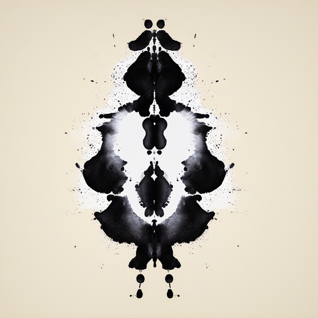 rorschach-test, a symmetrical image of an ink splash resembling woman boobs