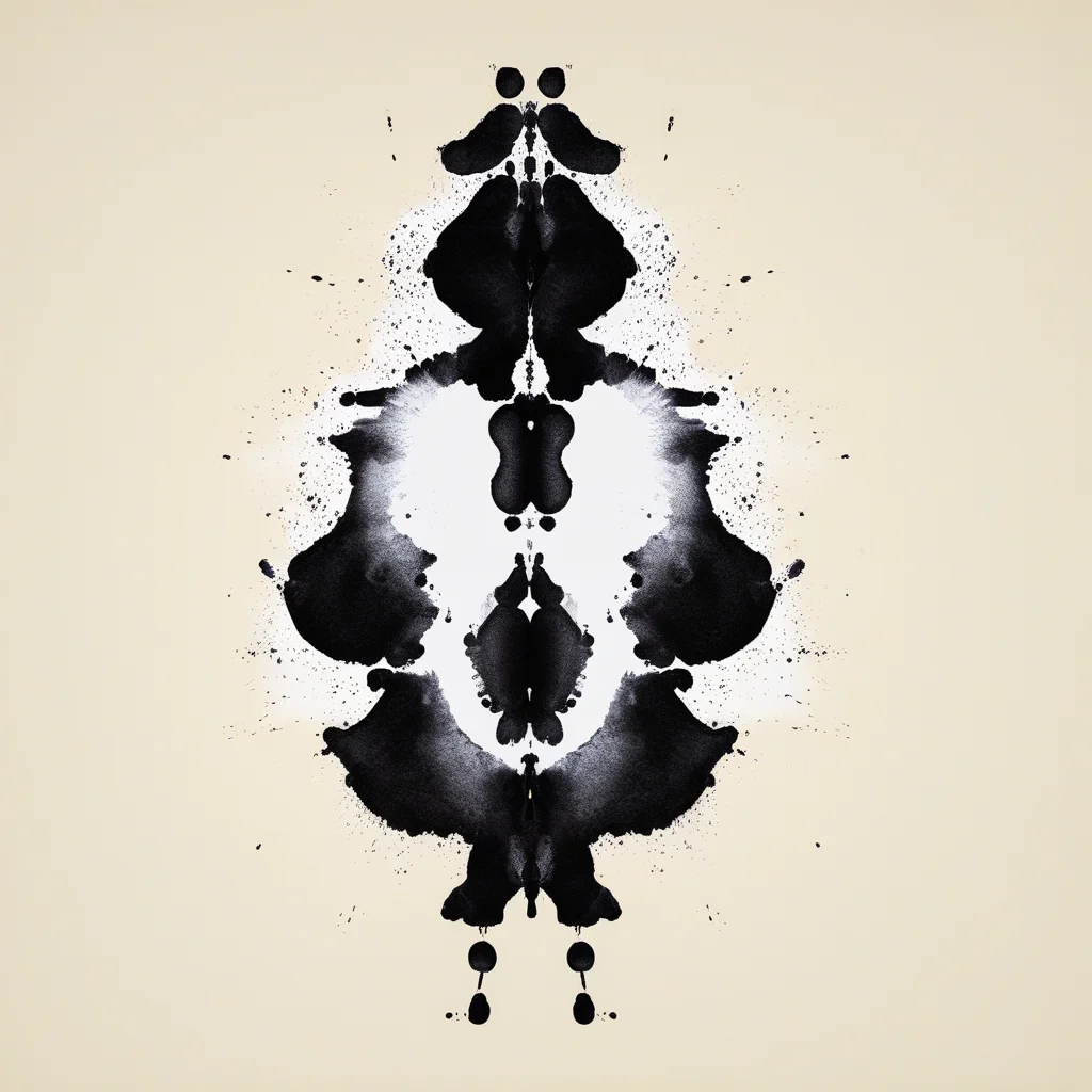 rorschach-test, a symmetrical image of an ink splash resembling woman boobs