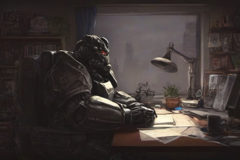 <lora:PE_LofiHipHop:0.8> PELofiHipHop,sitting at desk,
 <lora:PE_PowerArmor:0.5> PEPowerArmor