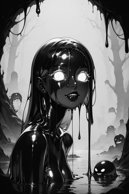 score_9, score_8_up, score_7_up, score_6_up, score_5_up, score_4_up, <lora:GRIM_v1:1> greyscale, monochrome, limited palette, horror (theme), eldritch abomination, chaotic, silhouette,, <lora:wizardslimev15-t:1> wizardslimus, slime skin, transparent head, transparent body, transparent hair, transparent face, transparent, slime girl