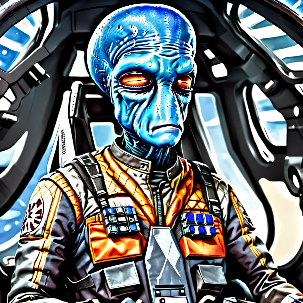 comic a male duros alien dressed like an X-wing pilot <lora:duros_alpha2-000006:1> . graphic illustration, comic art, graphic novel art, vibrant, highly detailed