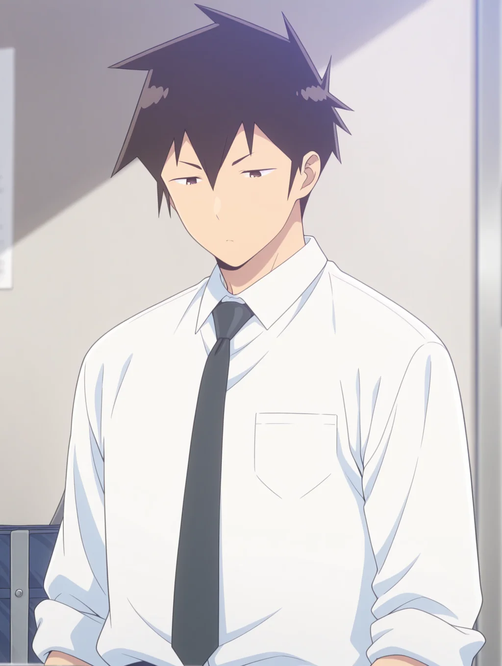 masterpiece, best quality, amazing quality, Raidou Matsuboshi, shirt, necktie, white shirt, 1 boy, solo, male focus