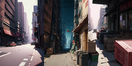 highly insanely detailed, masterpiece, top quality, best quality, highres, 4k, 8k, RAW photo, (very aesthetic, beautiful and aesthetic), bebop cityscape, buildings, radiator, ait conditioning, cardboard box, trash, street, car, <lora:bebopv01:0.5>, 
__lazy-wildcards/dataset/background-color__âââ