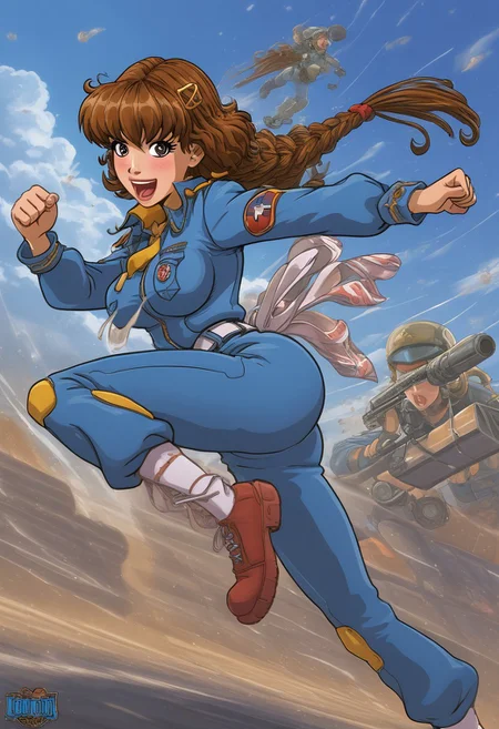 happy girl, ((random_combat_action_pose)), (4K4BUR5TYL3)