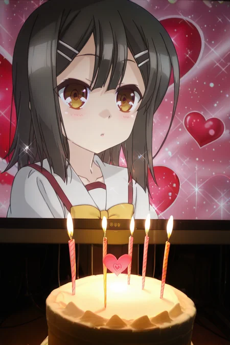 detailed background, shiny skin, posing,
heart, bloom, glitter, sparkle,
<lora:dinnerwaifu.il:1.5>,
dinnerwaifu,
waifubirthday,
<lora:prisma.il:1>,
prisma,
miyu,