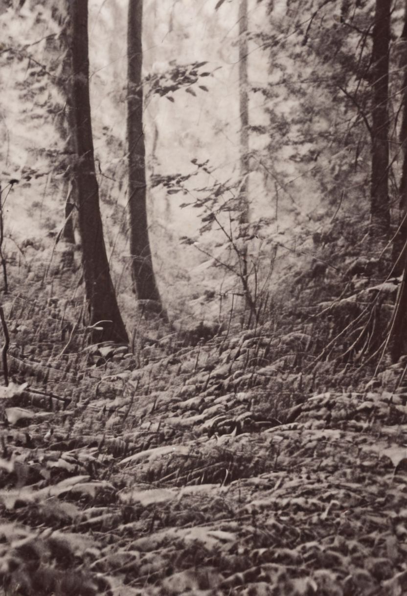 AgfaBroviraSpeedBS310RC2, instagram photo, a foggy forrest, hard shadows, film grain
