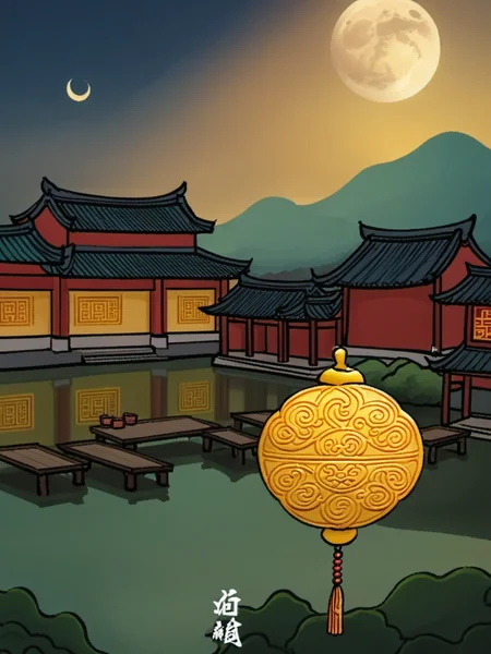 Jiangnan architecture, moon cakes, gods<lora:XYå 大:0.8>