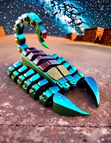 (Realistic:1.5) EdobScorpion, deviantart username, braid, day, gem, military vehicle, from side, monster, monster, starry sky, galaxy, brick wall,  <lora:EdobScorpionArtistic_XL_v1.0:0.8>