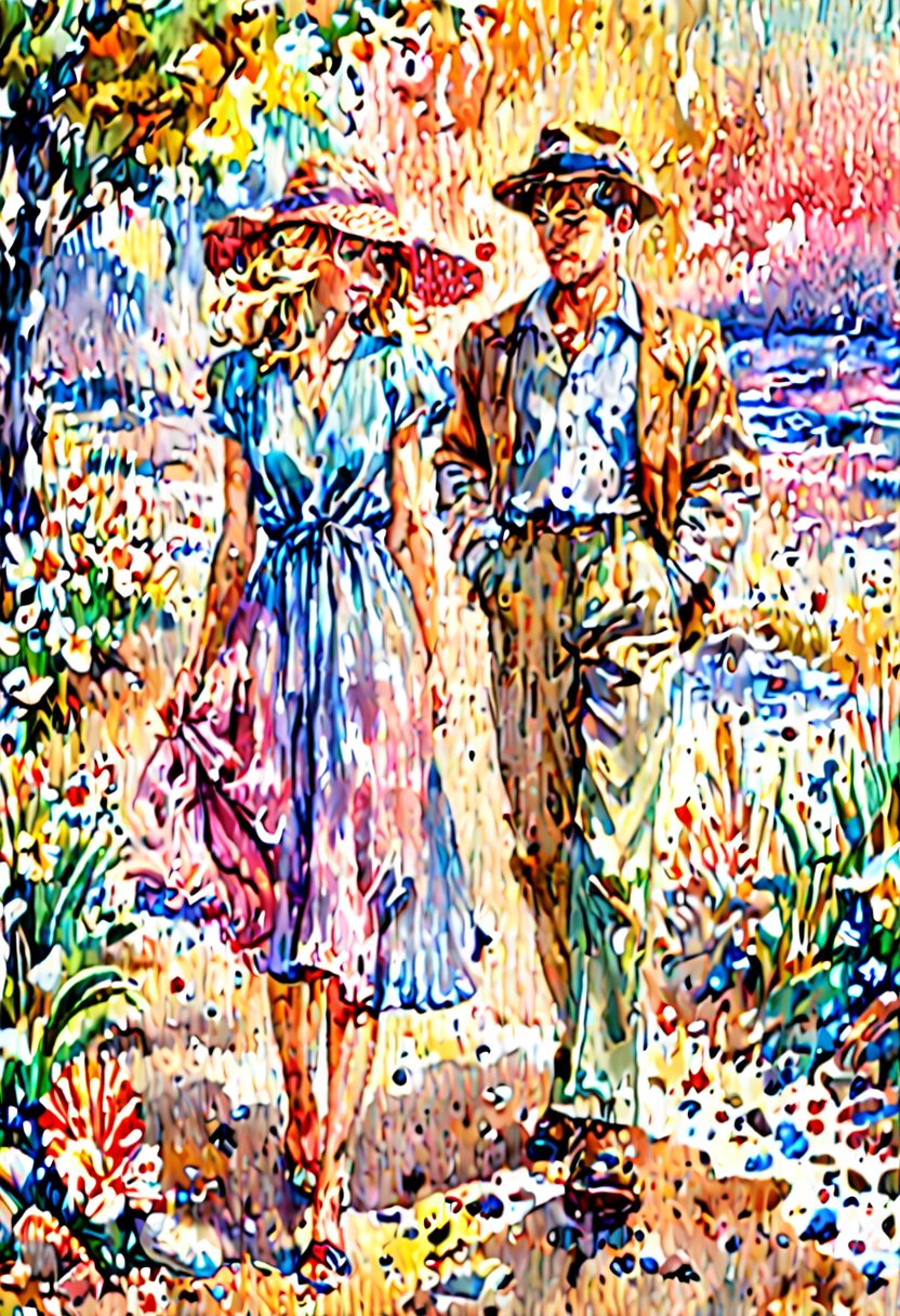 #main prize #beautiful soft colors #bright #cozy #delicate shades #dreamy and magical #kaoruyamada #perfectly anatomically correct #professional watercolor colors #realistic #soft background for boxing #soft edges #very detailed #warm lighting #watercolor style #windy #elenayushina
Hint: A gorgeous soft watercolor, a charming blonde in a beautiful summer dress and hat, strolls with a handsome brunette in elegant summer clothes along a sandy beach with shells, and they watch a fabulous, gentle sunset, a soft background of delicate shades, professional watercolor, professional, award-winning masterpiece, perfectly anatomically correct, watercolor style by Elena Yushina and Kaoru Yamada, windy, bright, cozy and warm lighting, dreamy and magical, very detailed, beautiful soft colors, soft edges, fog. realistic, blooming
Modifiers: high resolution, realistic, elegant, fantastic, intricate, very attractive, beautiful, high resolution, no text, super detailed, anatomically correct, no watermarks, very soft colors, soft fog, watercolor on wet