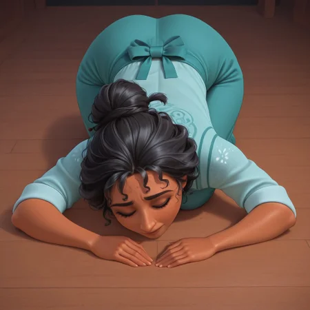 Julieta,1girl,tanned skin,curly black hair tied in a bun
dogeza