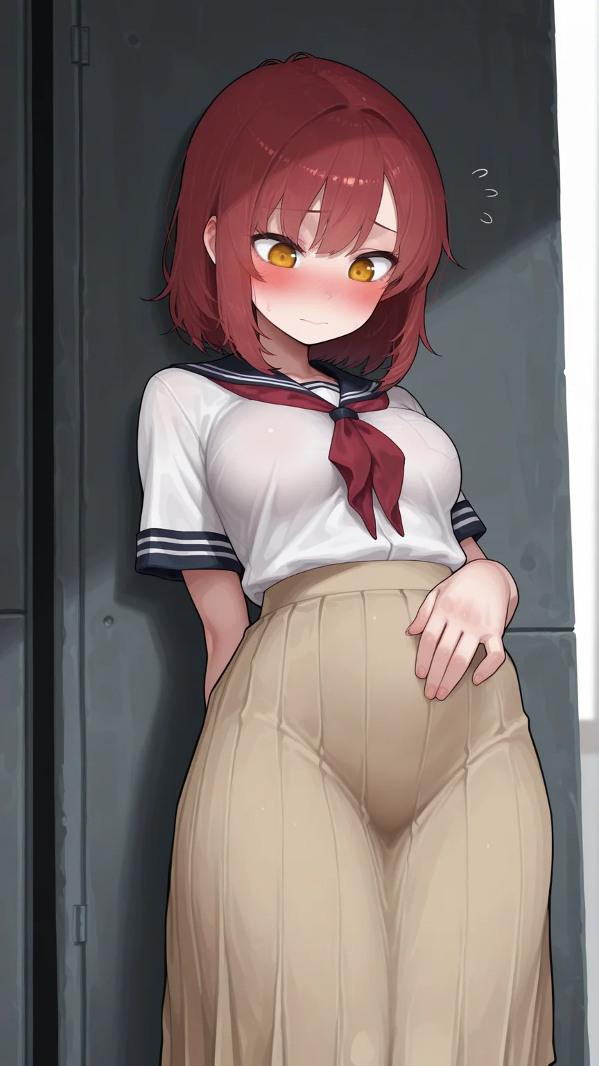 masterpiece, best quality, amazing quality,
1girl, solo, medium breasts, school uniform, long skirt, cute, uwu, blush, shy, hand behind back, looking down, sweet, red hair
<lora:Artstyle__VurDV8a8gbGRctd:1>