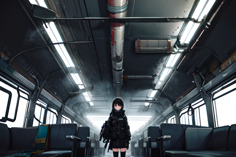 highly insanely detailed, masterpiece, top quality, best quality, highres, 4k, 8k, RAW photo, (very aesthetic, beautiful and aesthetic),  
tsutomu nihei,nihei_tsutomu,blame!,blame gakuen!,abara,TNstyle,sidonia_no_kishi,lantern,toha heavy industries,machinery,bridge,air conditioner,dark sky,black sky,gauna,gauna mech,clouds,buildings,foggy,smoke,fog,steam,mist,walkway,concrete walls,metal walls,wire,light particles,star \(sky\),starry sky,fence,cables,tubes,industrial pipes,drainpipe,ventilation fan,ventilation shaft,tentacles,bones,cyberpunk,dystopia,destroyed, 
<lora:ABARA:0>, 
(1girl:1.3), 
solo focus, 
crowded train interior,âââ