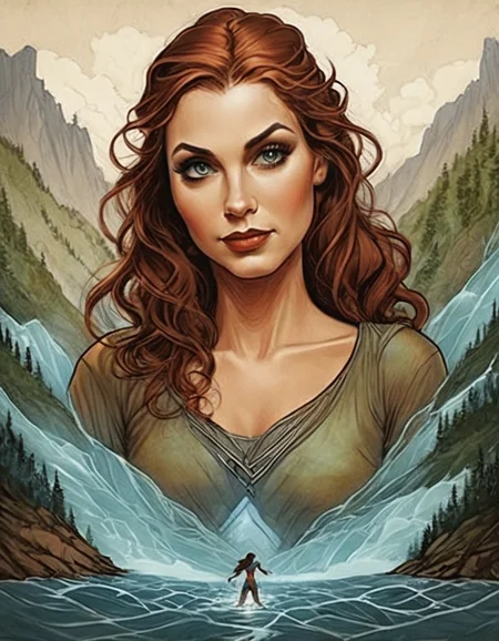 Surrealist art <lora:CivitAI_64_ALL:0.7> [X] Collage style  CivitAI Fusion Style,a woman in a tshirt standing in a river, by Tyler Edlin, from pathfinder, from dungeons  dragons, inspired by Noah Bradley, fantasy graphic novel style, charlie bowater and mark brooks, aloy, julie dillon, by Noah Bradley, l critical role, charlie bowater character art, phil noto and rebecca guay, martin ansin . Mixed media, layered, textural, detailed, artistic . Dreamlike, mysterious, provocative, symbolic, intricate, detailed