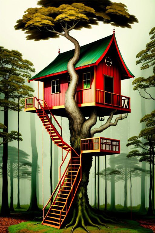 tree house <lora:surrealismai_128:1> surrealismai