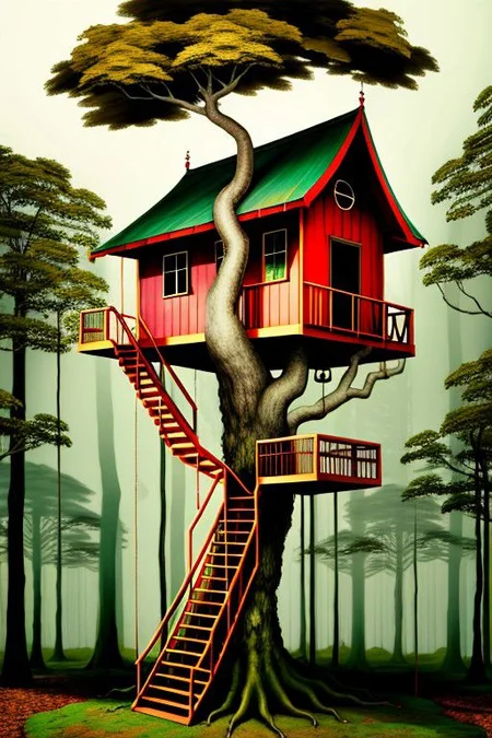 tree house <lora:surrealismai_128:1> surrealismai