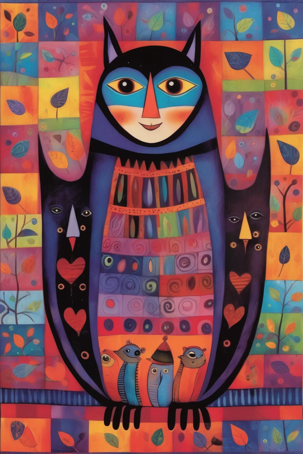 <lora:Laurel Burch Style:1>Laurel Burch Style - Laurel Burch presents leave me alone