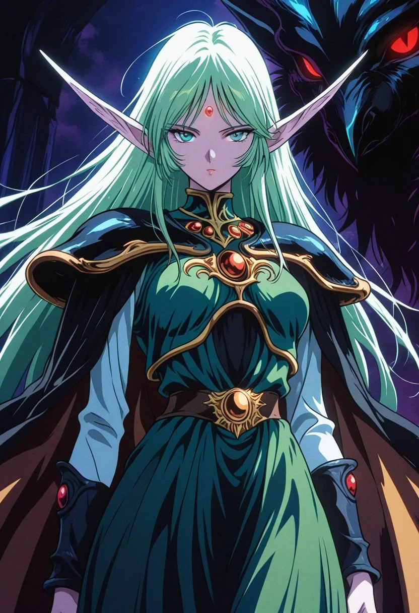 1girl, masterpiece,best quality, deedlit, dark_fantasy_style, dark fantasy, retro,