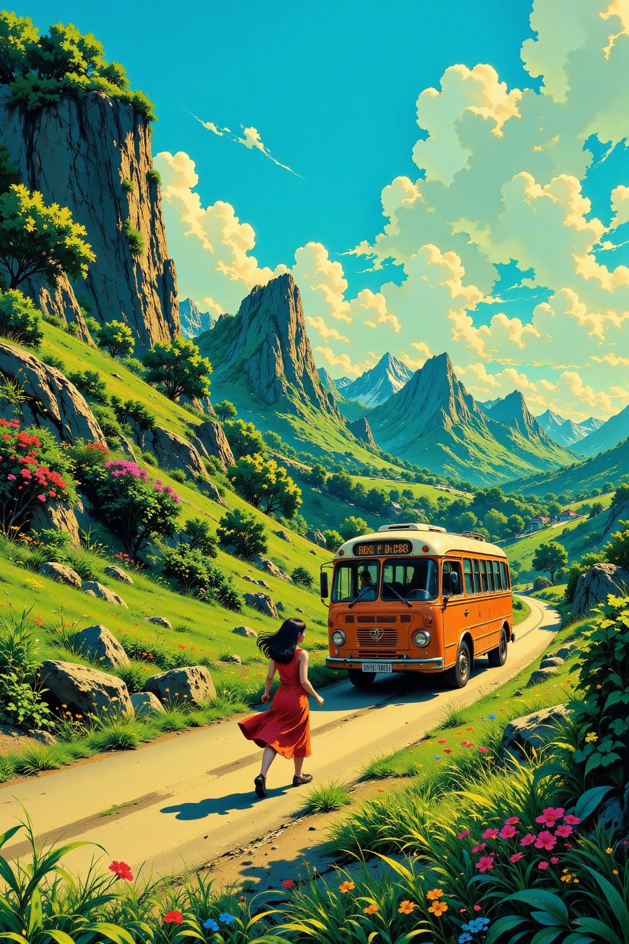 a woman running after the bus beautiful  landscape, morning, woman, very intricate, very detailed, sharp, bright, colorful, <lora:Hand v2:0.5> <lora:Anti-Blur:1><lora:Insane Detail Slider:0.25>  <lora:flux.1_lora_flyway_Epic-detail_v2:0.3> <lora:fluxenhancer:0.25> <lora:ROWER:0.6> <lora:flux-charmer-v1-1:0.4><lora:Vibrantly_Sharp_style_v.5:0.4> <lora:The_Dark_Side_Of_The_Future:0.3> <lora:Anime_style:0.8> anime style