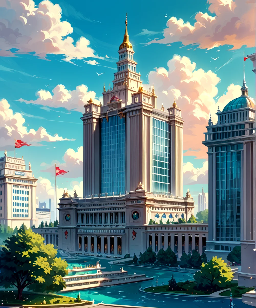 score_9, score_8_up, score_7_up,
<lora:Authoritarian_Architecture_(Architecture)_(Pony)_(AD):0.8> authoritarian, scenery, building, city, cityscape, architecture, monumental architecture,
8K, In'ei, chiaroscuro, soft natural volumetric cinematic perfect light, perfect depth of field shot, ray tracing, photometry, beautiful, subsurface scattering, idealized modern city, wide beautiful boulevards, busy city center, parks and manicured lawn areas, large parks, plazas, skyscrapers, hyper detailed, art by Thomas Kinkade, detailed background, detailed photographic fluffy anime clouds, Unreal Engine, CGI render, absurdly detailed, modern era photograph, masterclass oil painting,
BREAK zPDXL, zPDXLxxx, <lora:wowifierXL:0.2> art by mooncryptowow <lora:sdxl_lightning_8step_lora:0.4> <lora:detailed_notrigger:0.5>