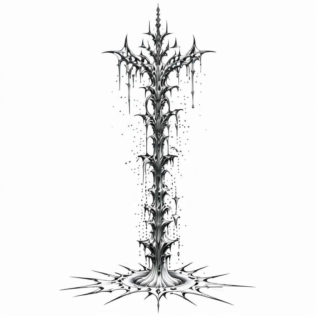 (Cells interlinked within cells interlinked
Within one stem. And dreadfully distinct
Against the dark, a tall white fountain played.), masterpiece, best quality, cybersigilism, neotribal, tribal tattoo style, sketch, highlights, sparkle, gradient, greyscale, monochrome, no humans, white background, simple background, solo