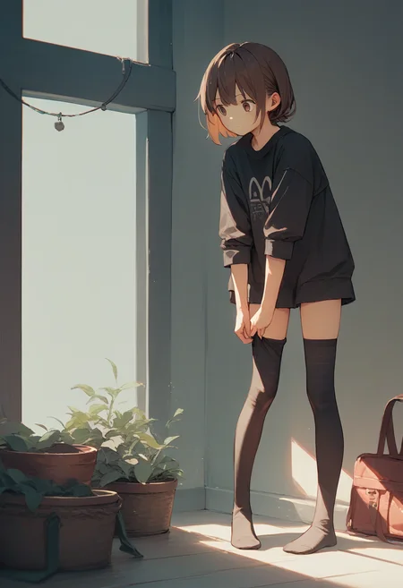 score_9, score_8_up, score_7_up, score_6_up, source_anime, 1girl, brown hair,
adjusting legwear, standing, thighhighs,
<lora:adjusting_legwear_v0.1-pony:1>