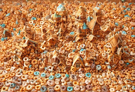 d0nu71f13d, made of doughnuts, Honeycomb Morph, honeycomb, Cliff House