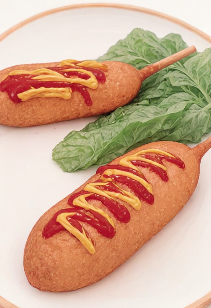 masterpiece, best quality, very aesthetic, absurdres,
american_dog, food, ketchup, food focus, no humans, still life, simple background, white  background, food art, skewer
<lora:american_dog_SDXL_V1:1>