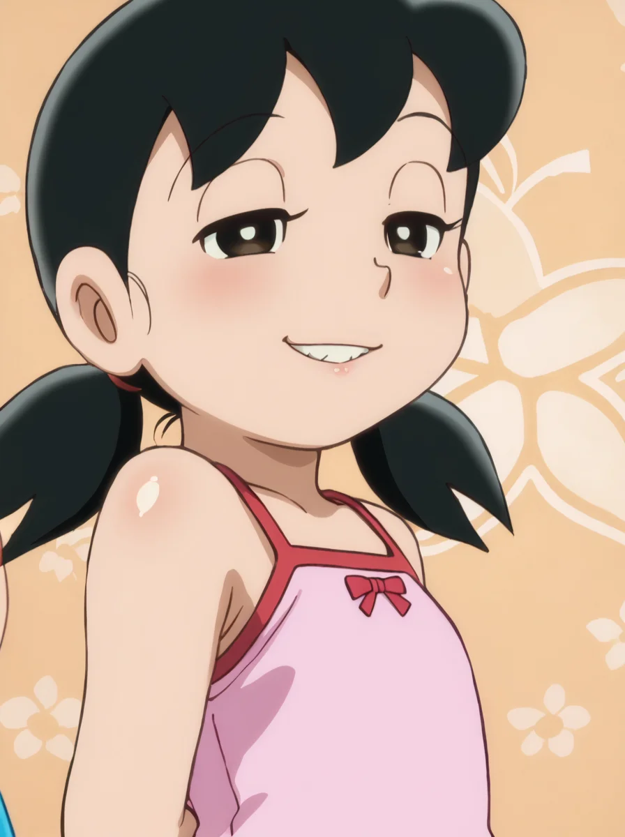 detailed background, shiny skin, posing, rating safe, 
<lora:shizuka.pony:1.0>,
shizuka,
sleeveless, 
half-closed eyes, smug, arms behind back,