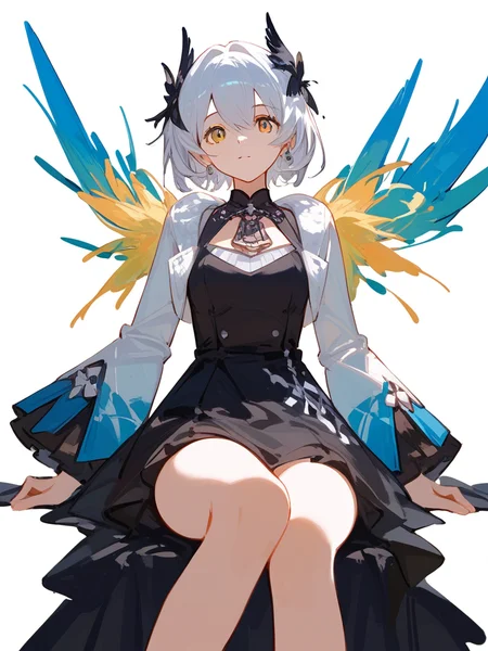 1girl,livia\\(resonance\\),solo,(simple background:1.3),(white background:1.3),looking at viewer,cowboy shot,score_9,score_8_up,score_7_up,source_anime,newest,masterpiece,best quality,sitting,,<lora:livia p-000012:0.6>, masterpiece, best quality, very aesthetic, absurdres