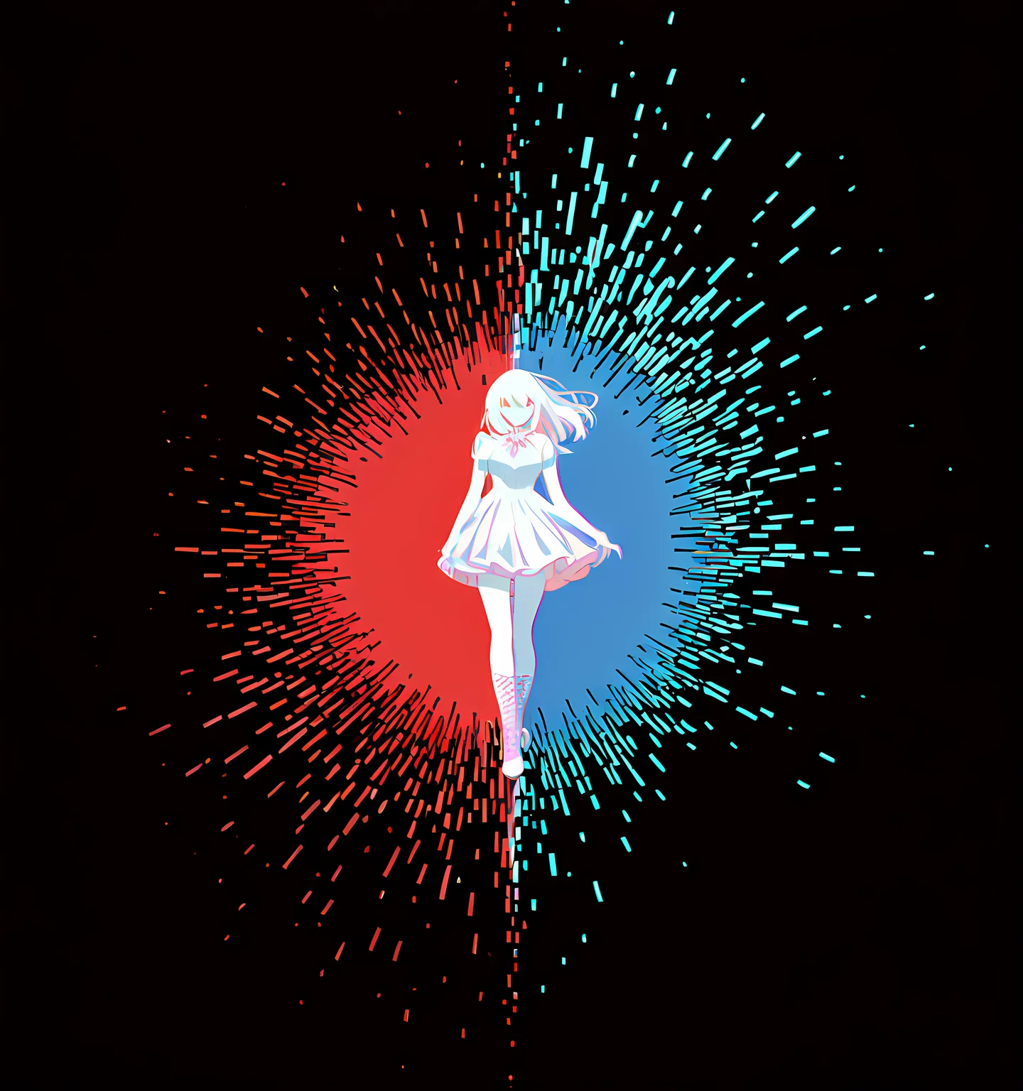 super heavy glitch deinterlaced video effect, VHS aesthetic, ghost images, tertiary high contrast color scheme, balanced composition with random spectrum pixelated splashes, hyper-detailed, cinematic lighting, 8K, ultra textural, master piece