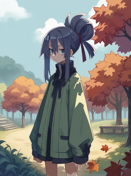 score_9, score_8_up, score_7_up, source_anime, solo, 1girl, long sleeves, , hair up, Oblong face, autumn, , , harada takehito, <lora:harada_takehito_PDXL-000001:1>