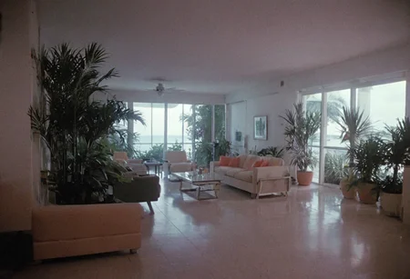 analog film photo MiamiVice, indoors . faded film, desaturated, 35mm photo, grainy, vignette, vintage, Kodachrome, Lomography, stained, highly detailed, found footage
