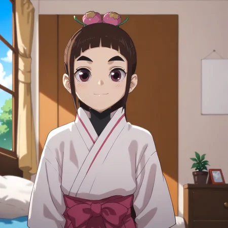 score_9, score_8_up, score_7_up, score_6_up, score_5_up, score_4_up, anime coloring, Masterpiece, megami magazine, source_anime, Uncensored, bedroom, tsubaki kurogane, tsubakis clothing, flat chest, looking at viewer, <lora:sdxl_lightning_8step_lora:1> <lora:TsubakiKurogane:0.7> <lora:kawakami_rokkaku_pony_v2:0.8>