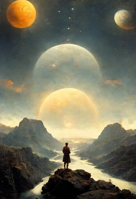 O aching time O moments big as years All as ye pass swell out the monstrous truth And press it so upon our weary griefs That unbelief has not a space to breathe Saturn sleep on O thoughtless why did I Thus violate thy slumbrous solitude Why should I ope thy melancholy eyes Saturn sleep on while at thy feet I weep. detailed. high quality, best quality, hdr, 8k, masterpiece